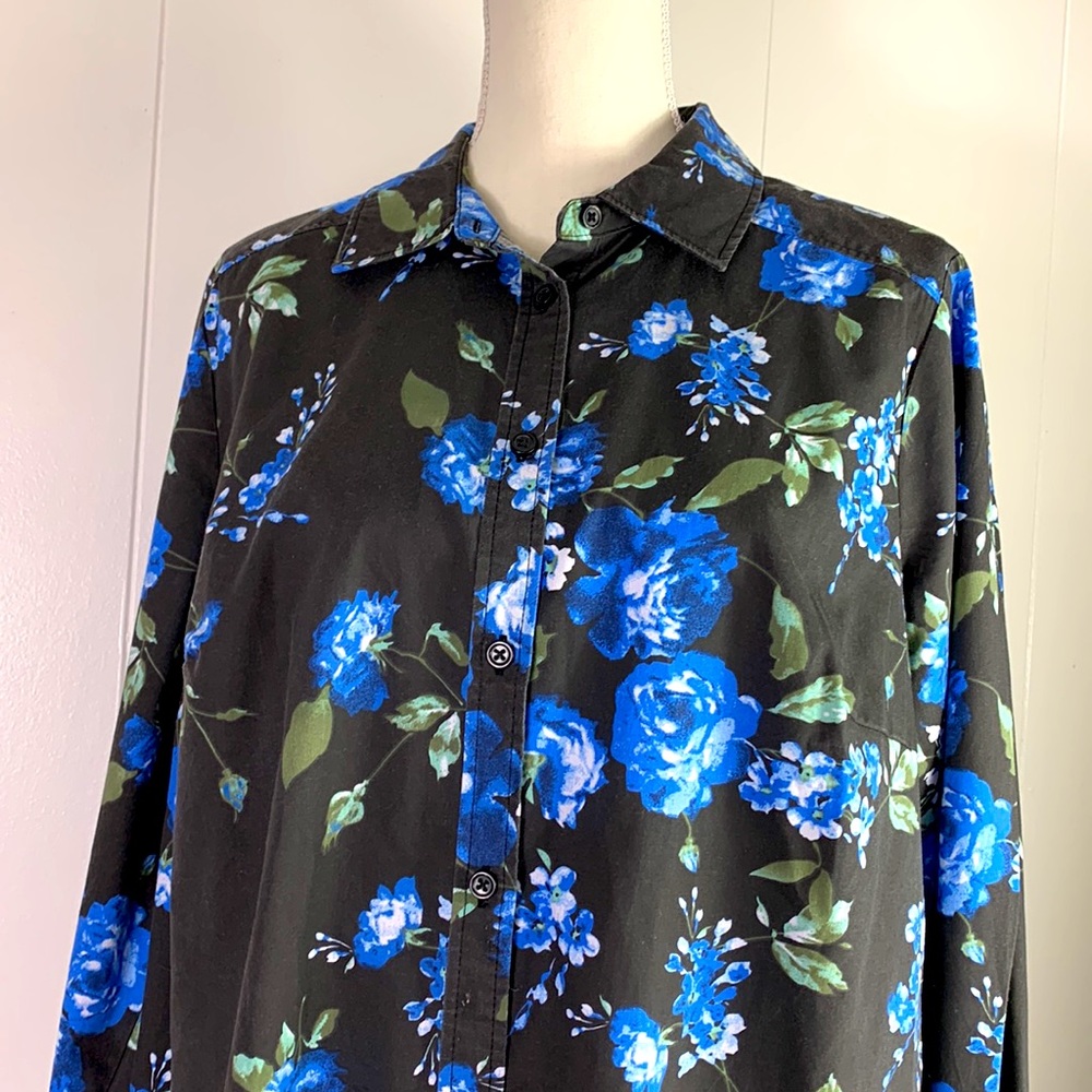 Roaman's Womens Long Sleeved Button Down Blouse / Tunic